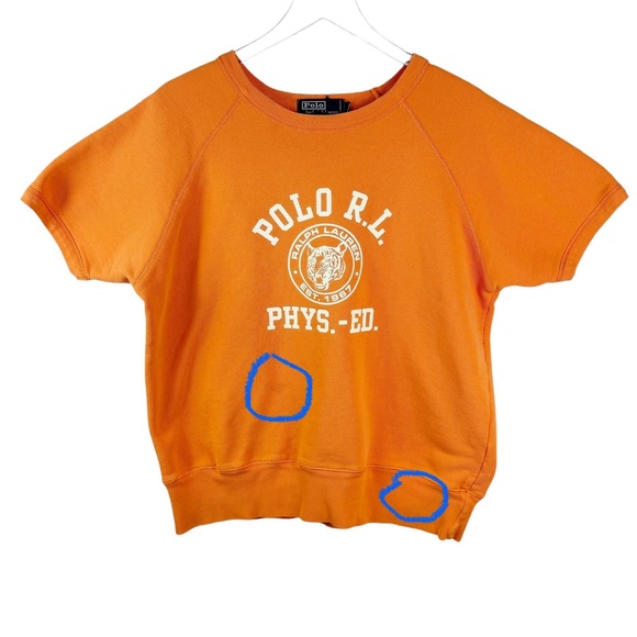 Vintage 90’s Polo Ralph Lauren RL Phys Ed Short Sleeve Sweatshirt Men’s Large - Picture 10 of 11